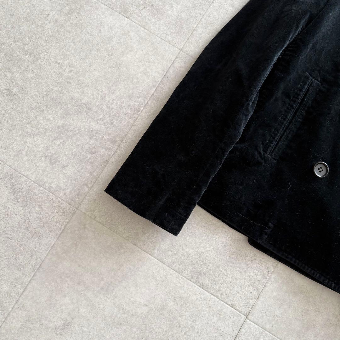 トリココムデギャルソン　ベロアジャケット　ダブル　AD2002 黒