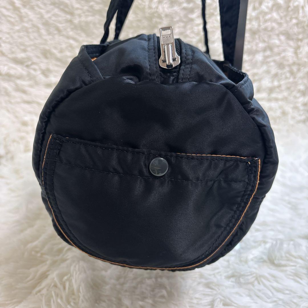 美品 PORTER ポーター ブラック ドラムバッグ ミニボストンバッグ 黒