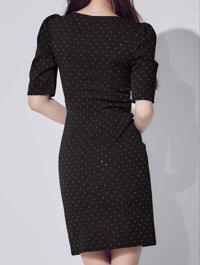 ワッフルビジュージップアップミニドレス/キャバドレス　Jewels