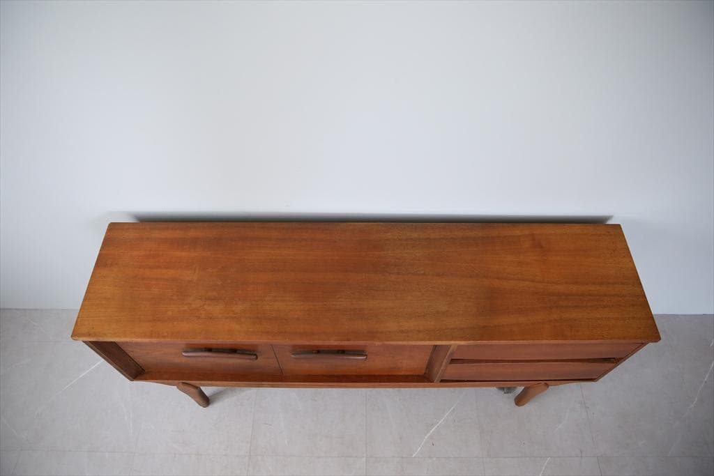 英国アンティークチーク古木サイドボード/木製キャビネット/チェスト(91-142