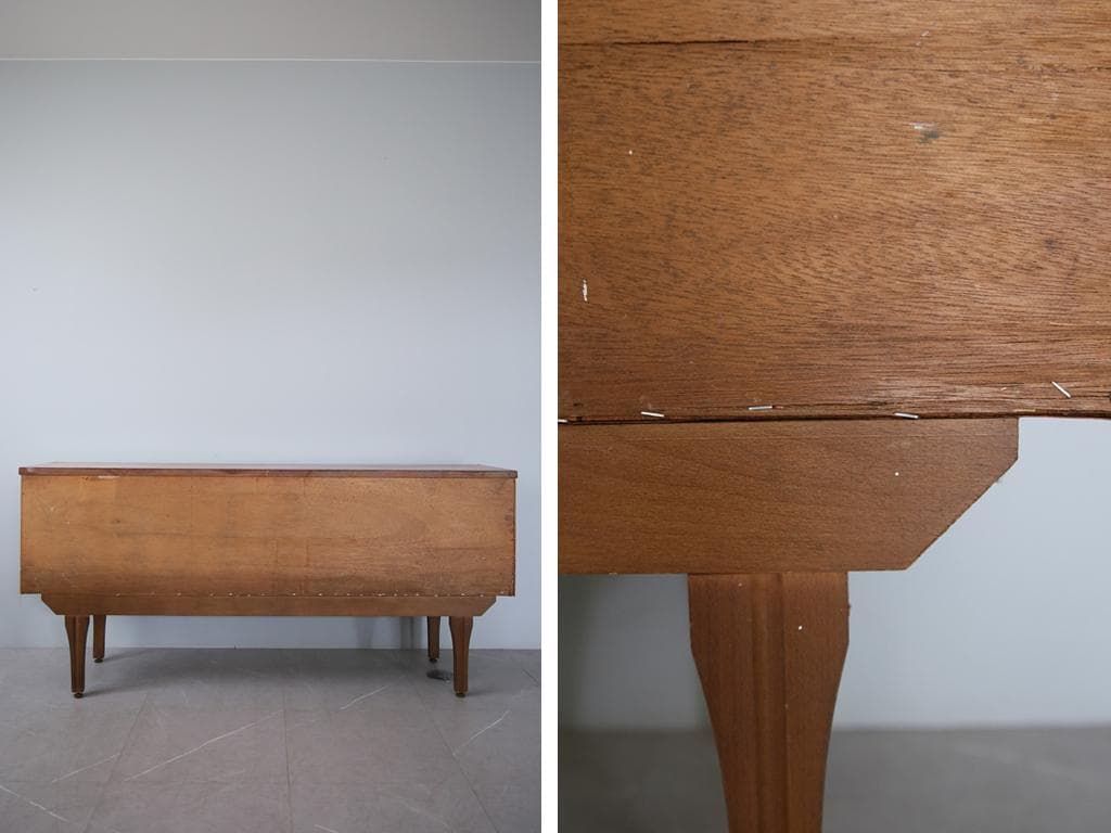 英国アンティークチーク古木サイドボード/木製キャビネット/チェスト(91-142