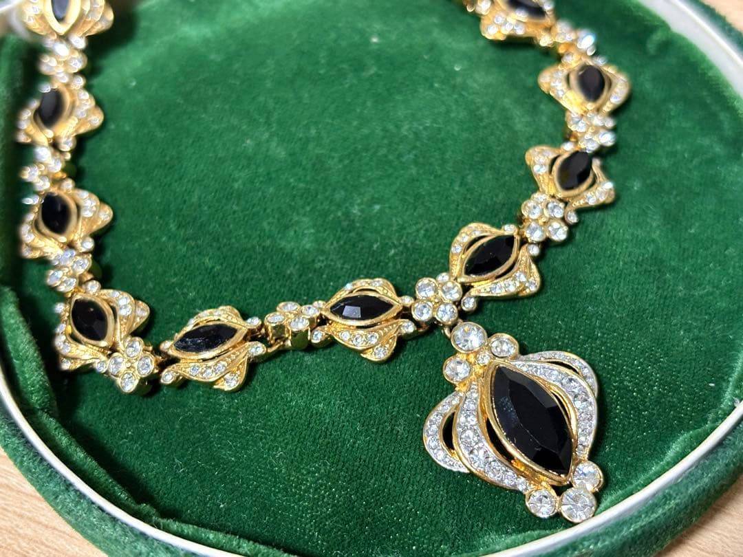 希少 A&S ヴィンテージ ゴールド ラインストーン ネックレス