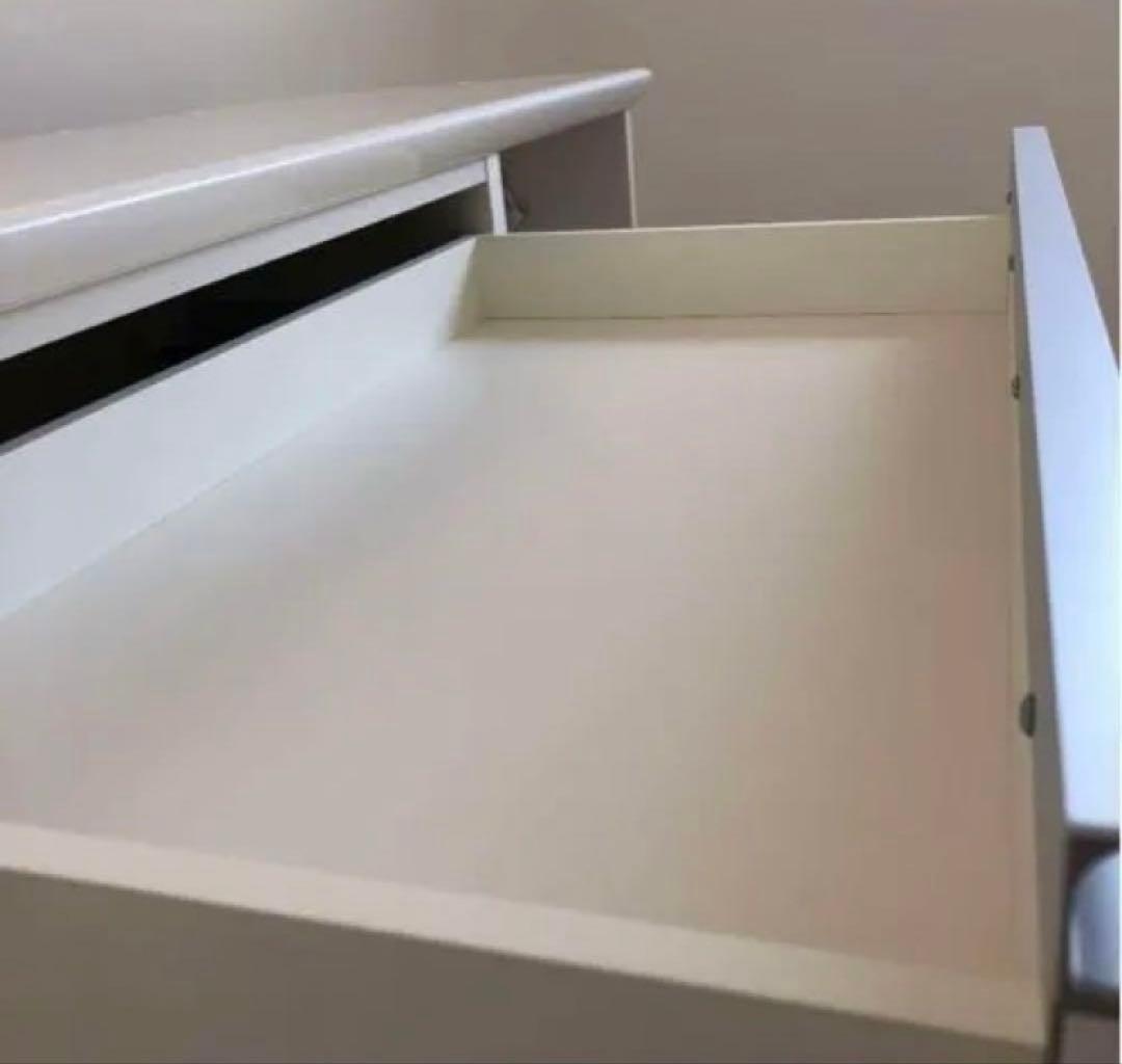 パモウナ　食器棚 キッチンボード ホワイト木製食器棚 3引き出し