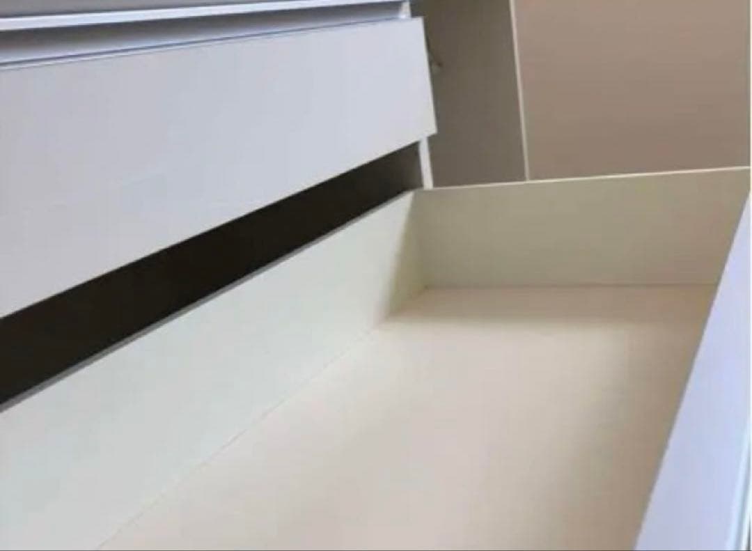 パモウナ　食器棚 キッチンボード ホワイト木製食器棚 3引き出し