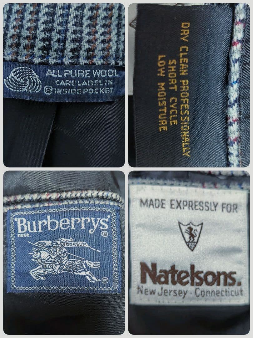 Burberrysグレンチェックウールテーラードジャケット 旧タグ　メンズL相当