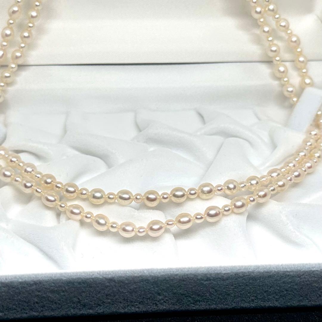 田崎真珠✨TASAKI 2連パールネックレス 本真珠 約3.2~4.9mm