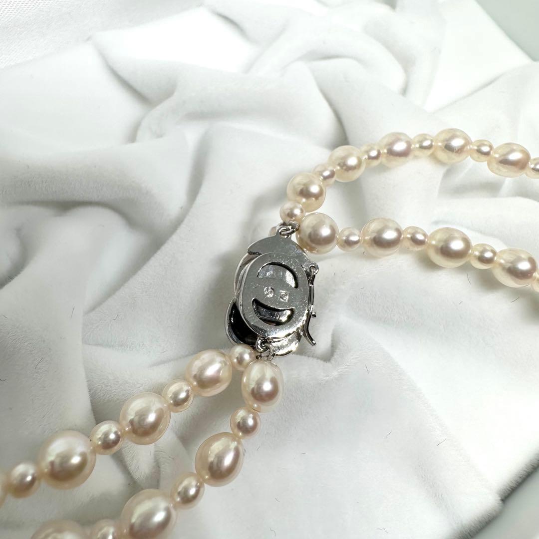 田崎真珠✨TASAKI 2連パールネックレス 本真珠 約3.2~4.9mm