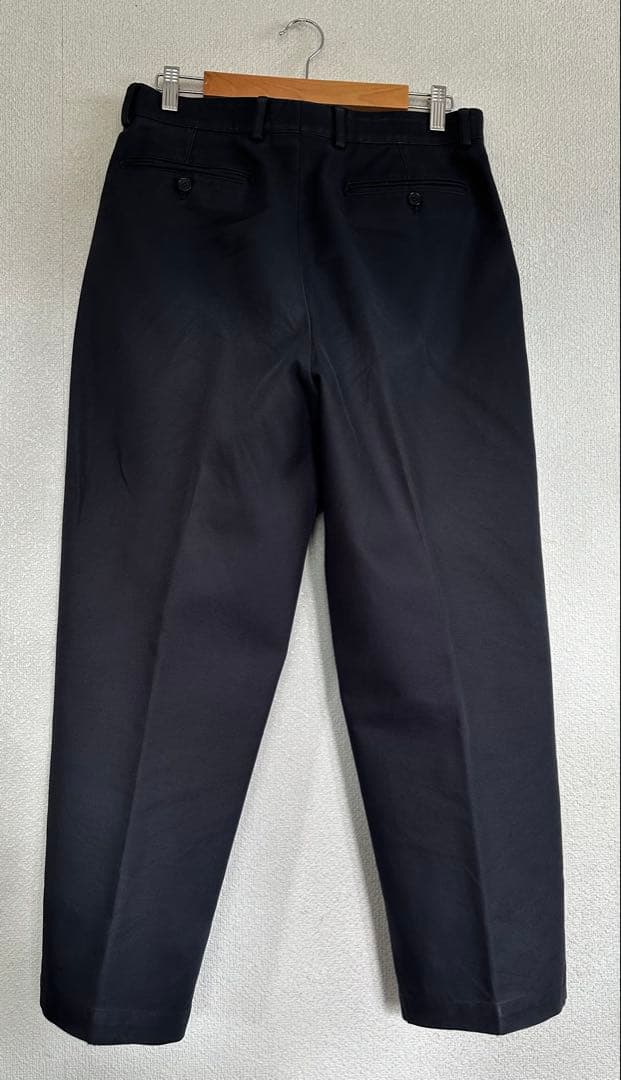 HERMES 2タックコットンワイドテーパードパンツ 黒 38