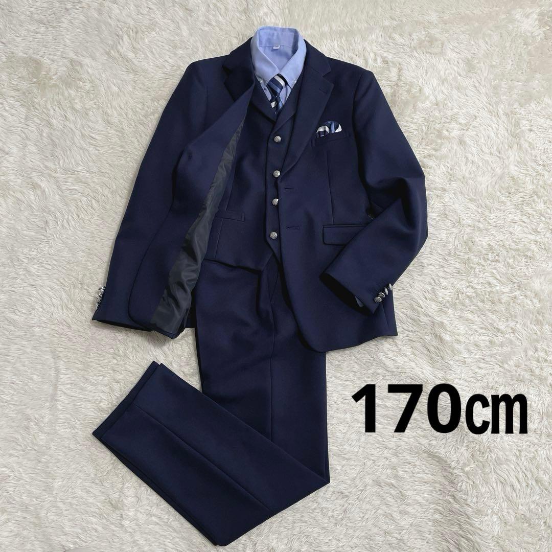 極美品　WF ワンダーファクトリー　スリーピース　スーツ　6点　170 ネイビー