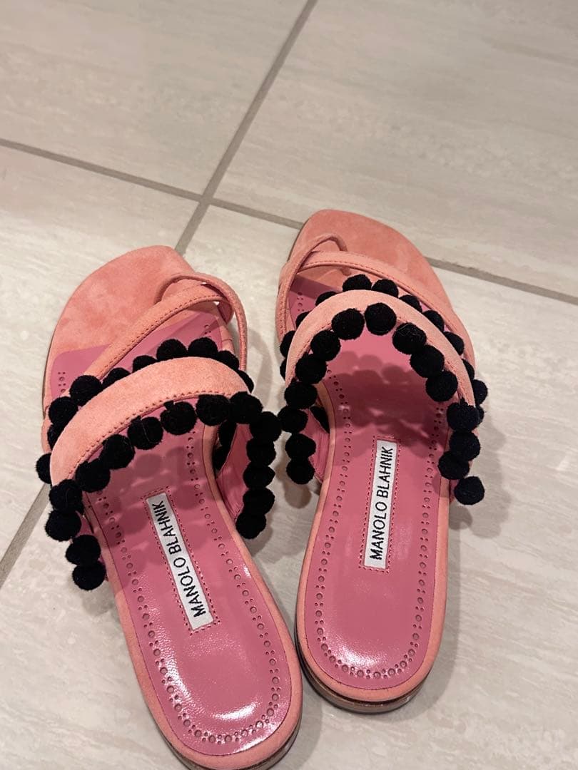 MANOLO BLAHNIK ピンク サンダル 37