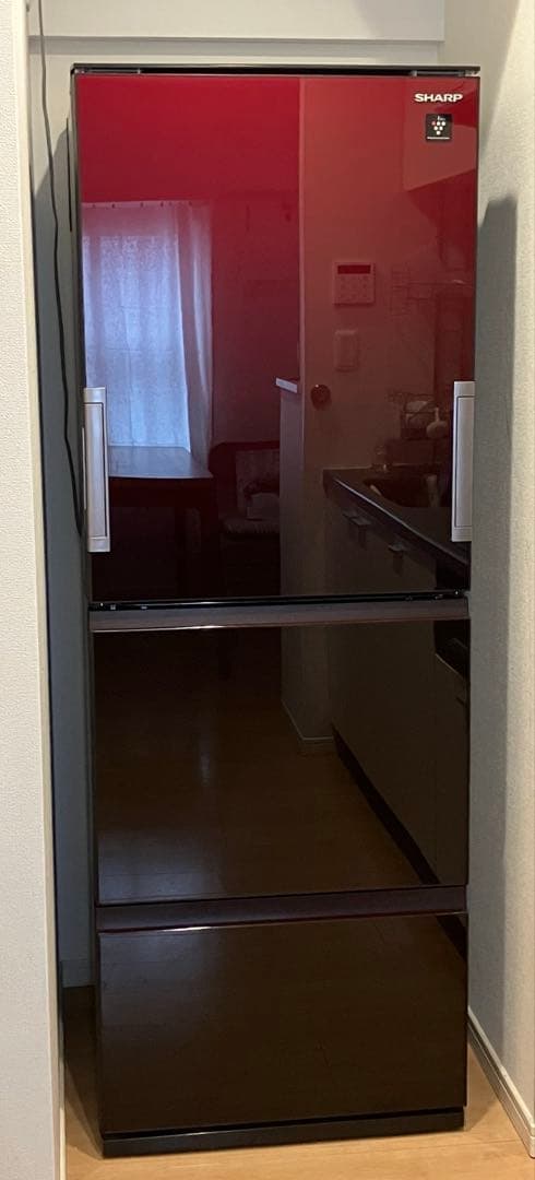 【SHARP】冷蔵庫356L グラデーションレッド【両開き】