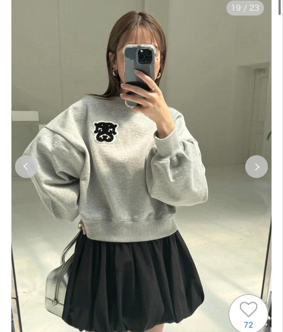 Sustainableワッペンロゴスウェット　グレー