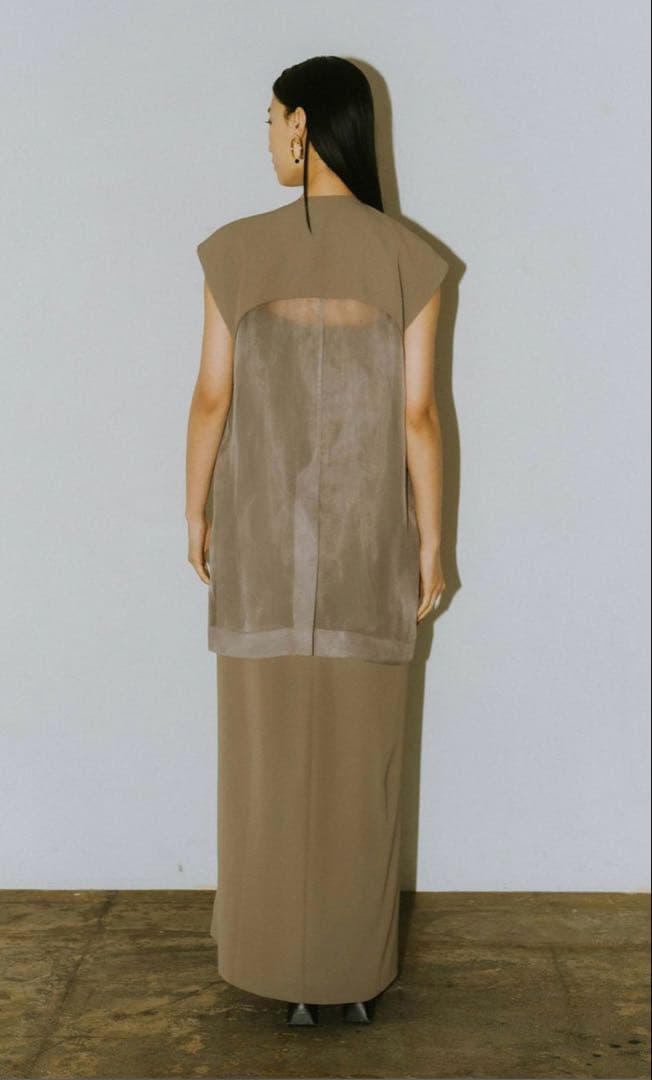 ANDRÉSD back sheer gilet setup dress