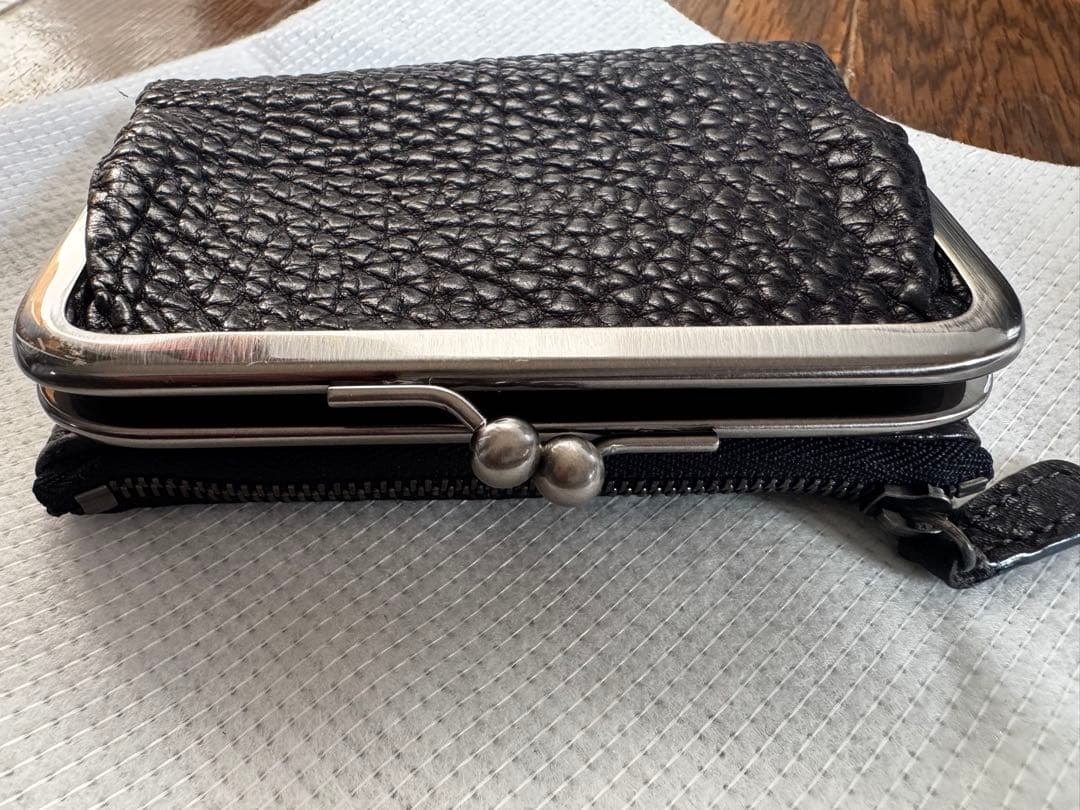 土屋鞄　財布　がま口　ネイビー