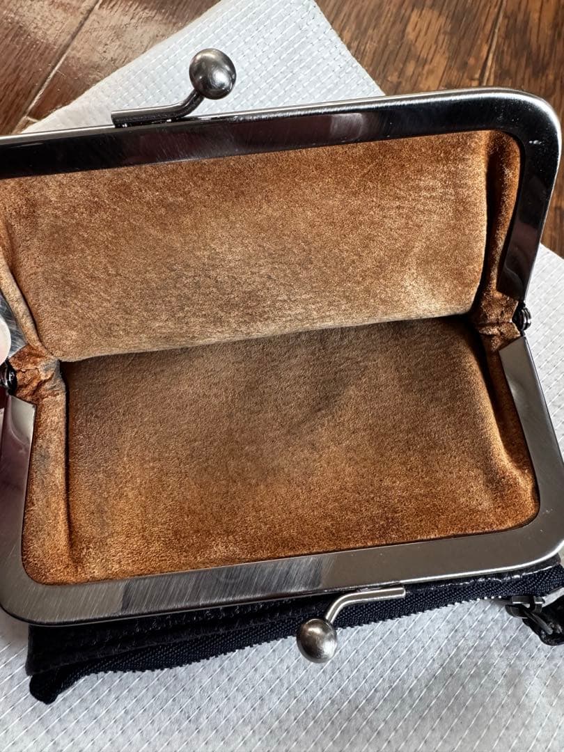 土屋鞄　財布　がま口　ネイビー