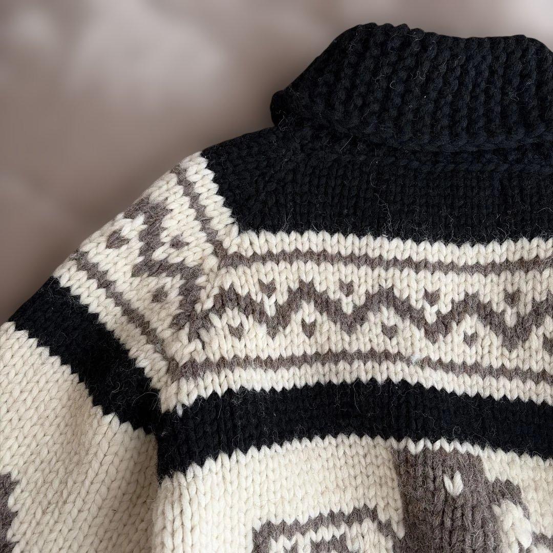 カナダ製 Kanata カナタ カウチンニット フルジップ サンダーバード