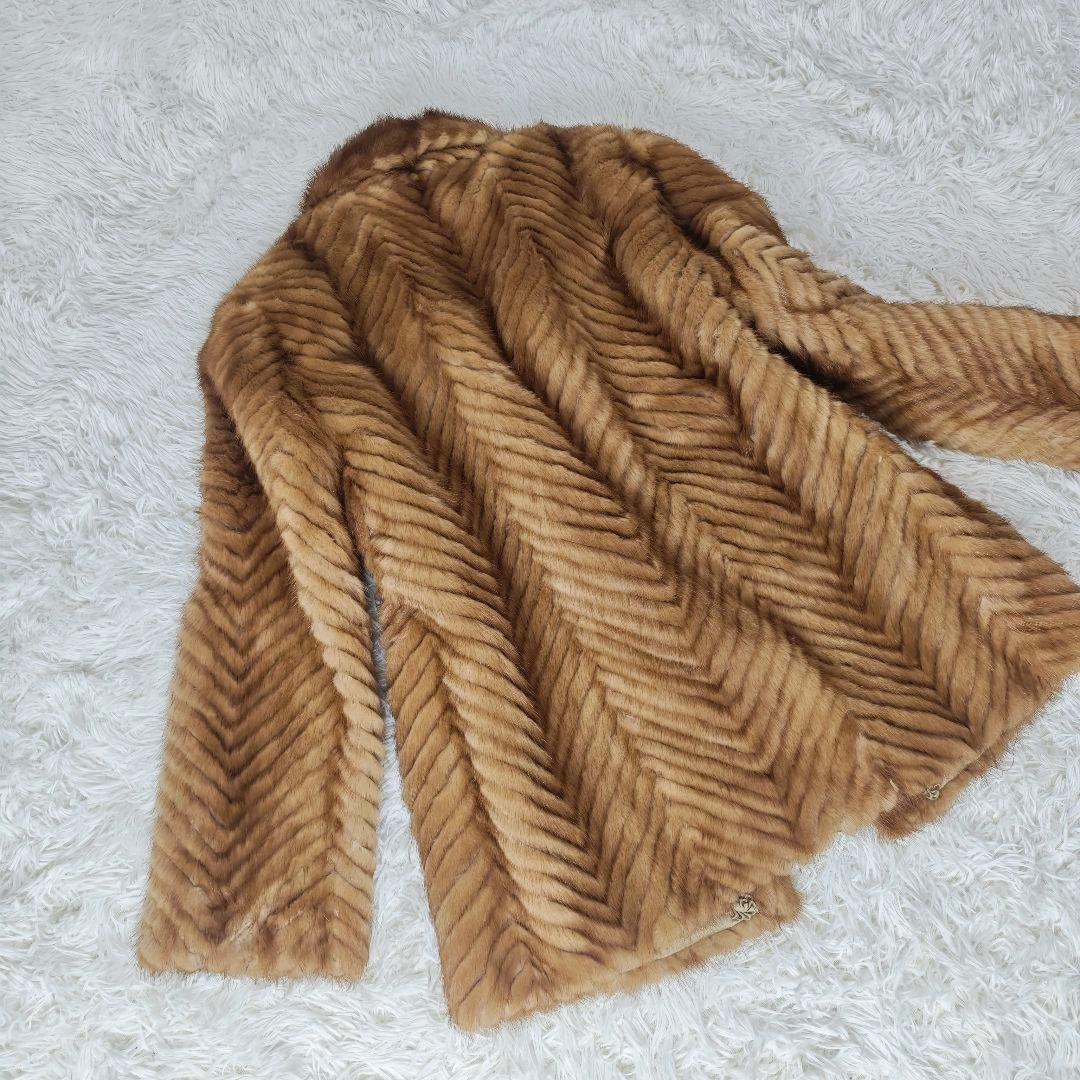 【高級】SAGA MINK 高級ミンクコート 11号 L相当 ブラウン