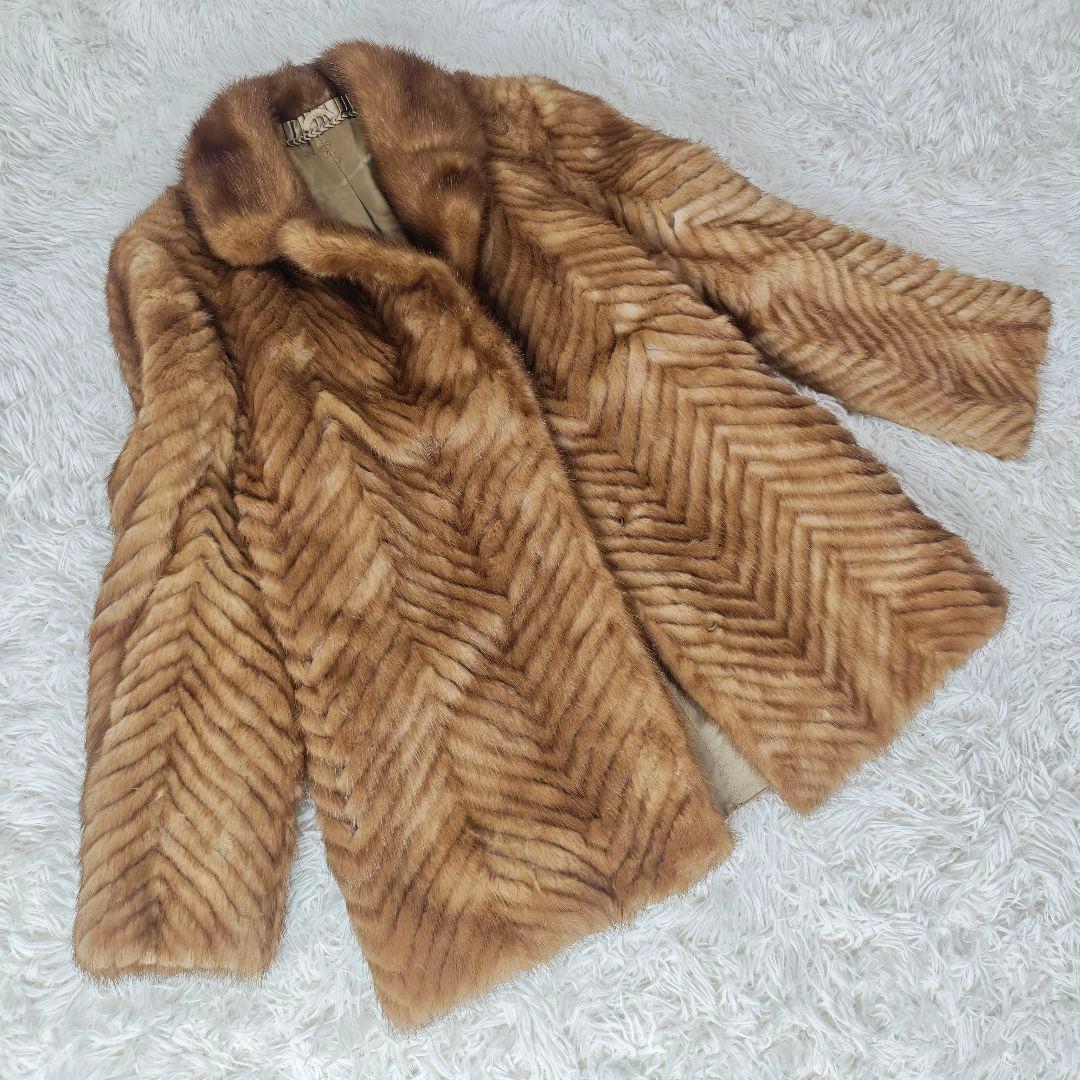 【高級】SAGA MINK 高級ミンクコート 11号 L相当 ブラウン