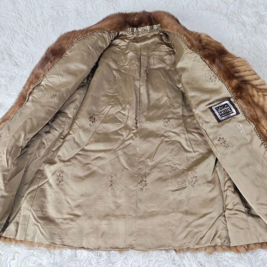 【高級】SAGA MINK 高級ミンクコート 11号 L相当 ブラウン