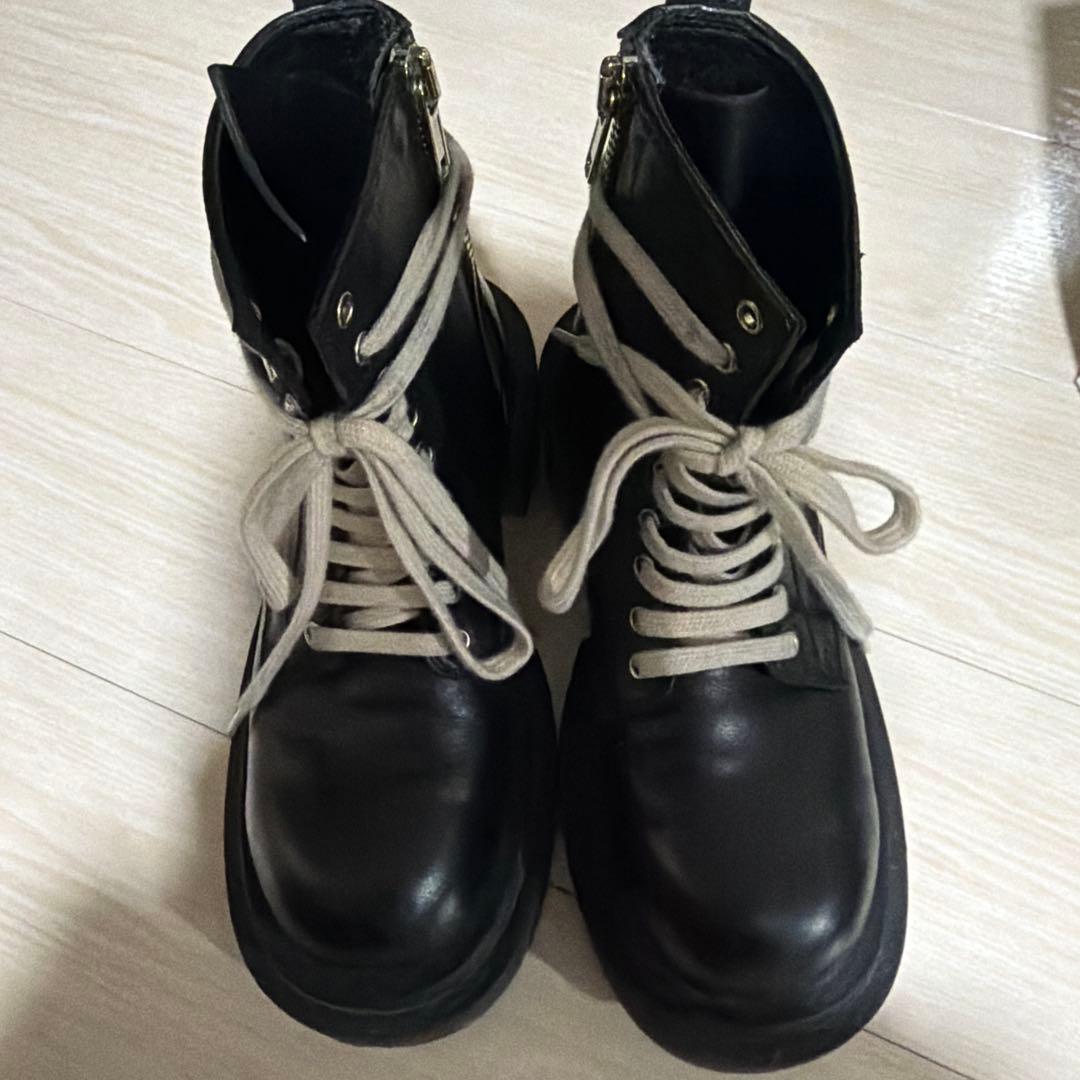 ぽ*こ様 Rickowens black low army bogun boot