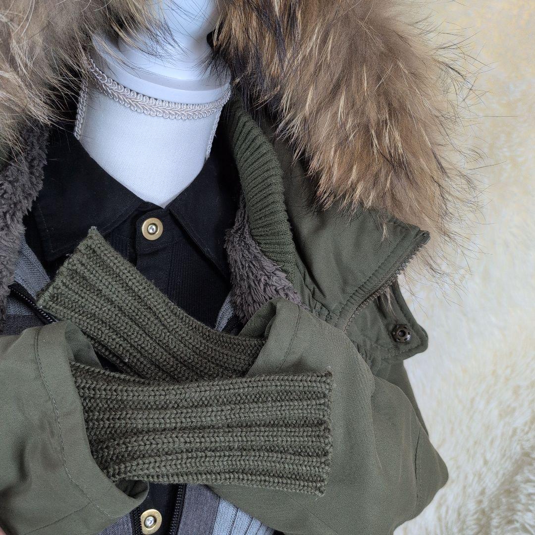 SLY ミリタリーモッズコート ボアライナーフード カーキ 鬼ファー 平成ギャル