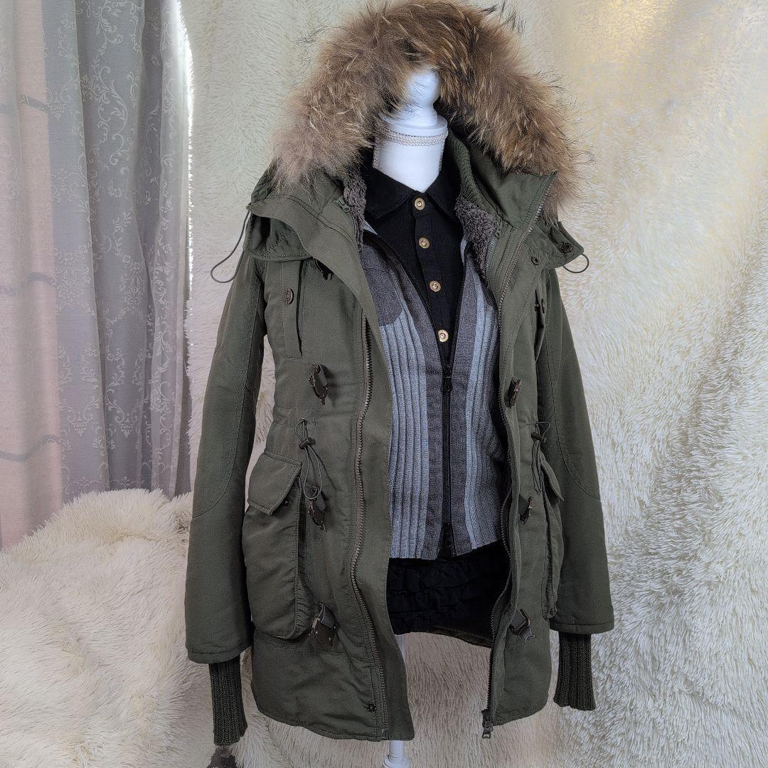 SLY ミリタリーモッズコート ボアライナーフード カーキ 鬼ファー 平成ギャル