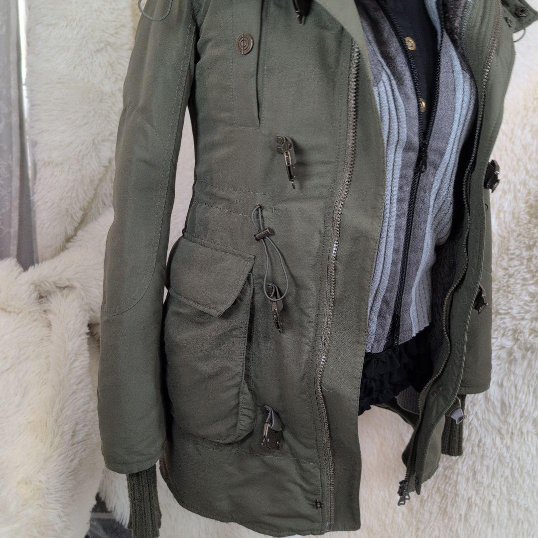 SLY ミリタリーモッズコート ボアライナーフード カーキ 鬼ファー 平成ギャル