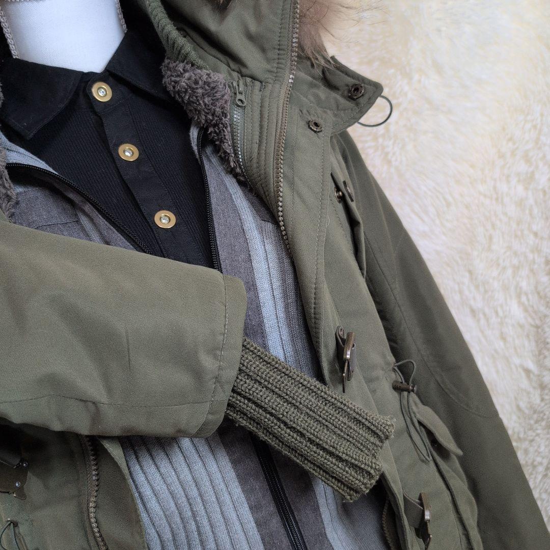 SLY ミリタリーモッズコート ボアライナーフード カーキ 鬼ファー 平成ギャル