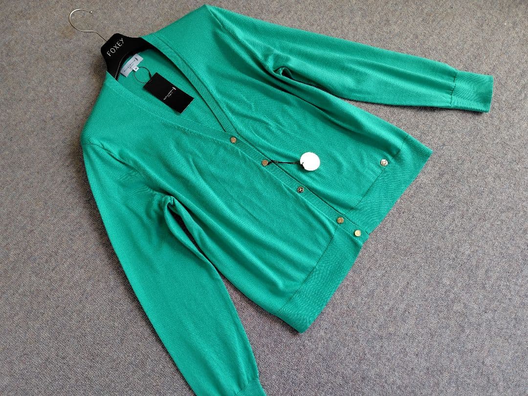 新品マッキントッシュロンドン　スビンコットンニットカーディガン40緑45100円