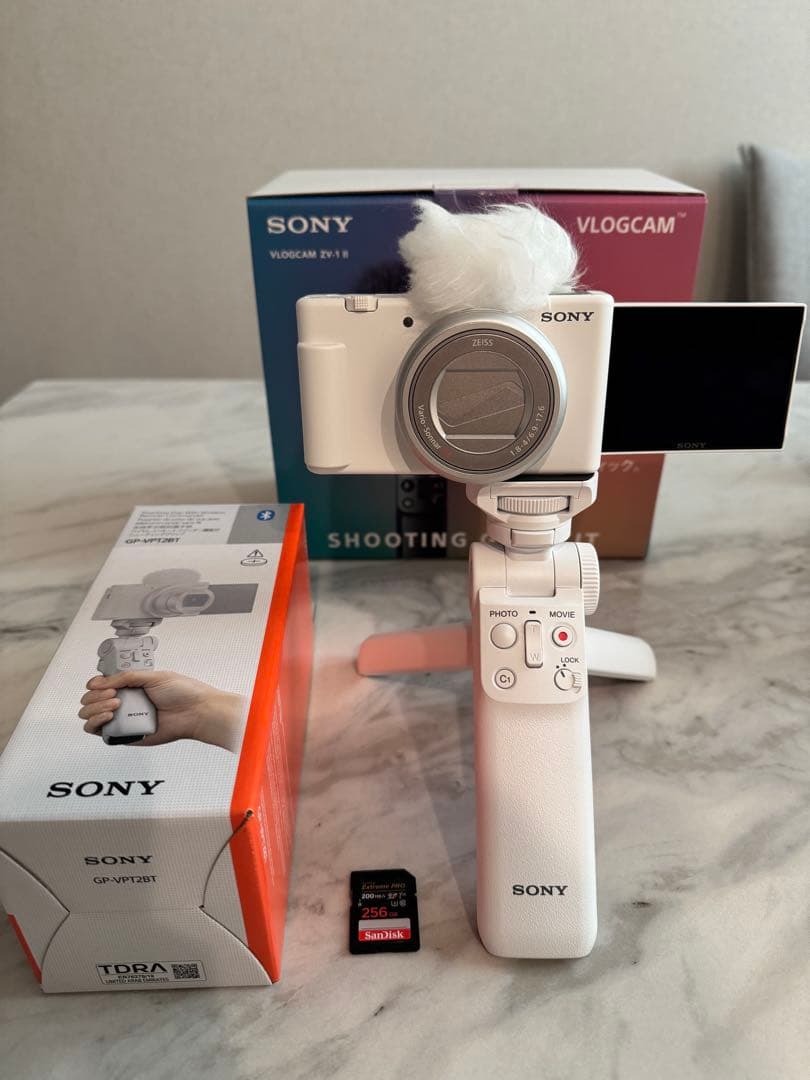 SONY VLOGCAM ZV-1F ホワイト シューティンググリップ付き