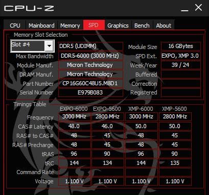 動作確認済 Crucial DDR5 Pro 6000 CL48 32GB