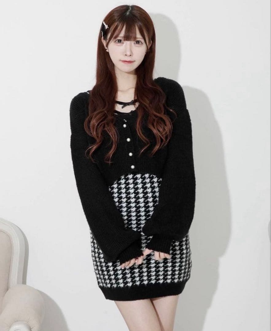 pium ニットカーディガン スカートセットアップ