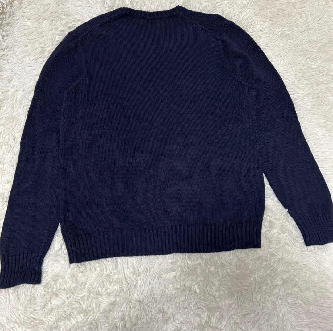 USA製 ポロラルフローレン 星条旗ニット L ネイビー