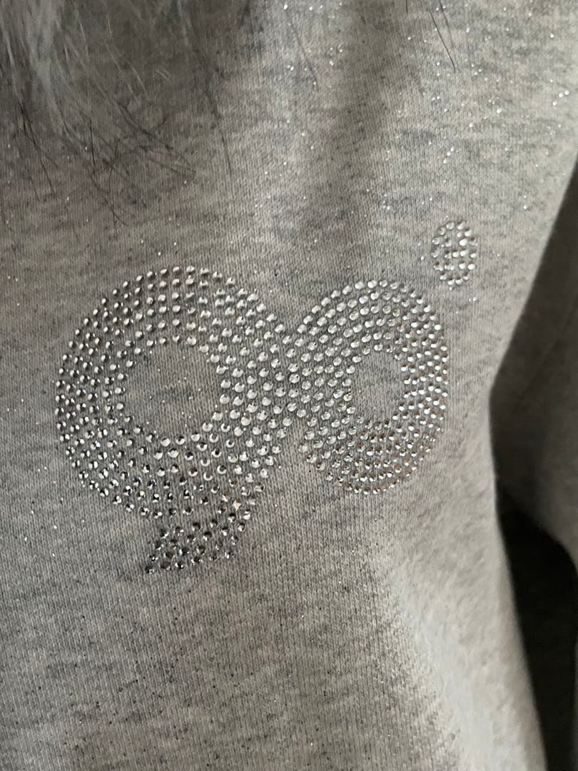 9090girl グリッターファー ジップパーカー 90ロゴ 正規品