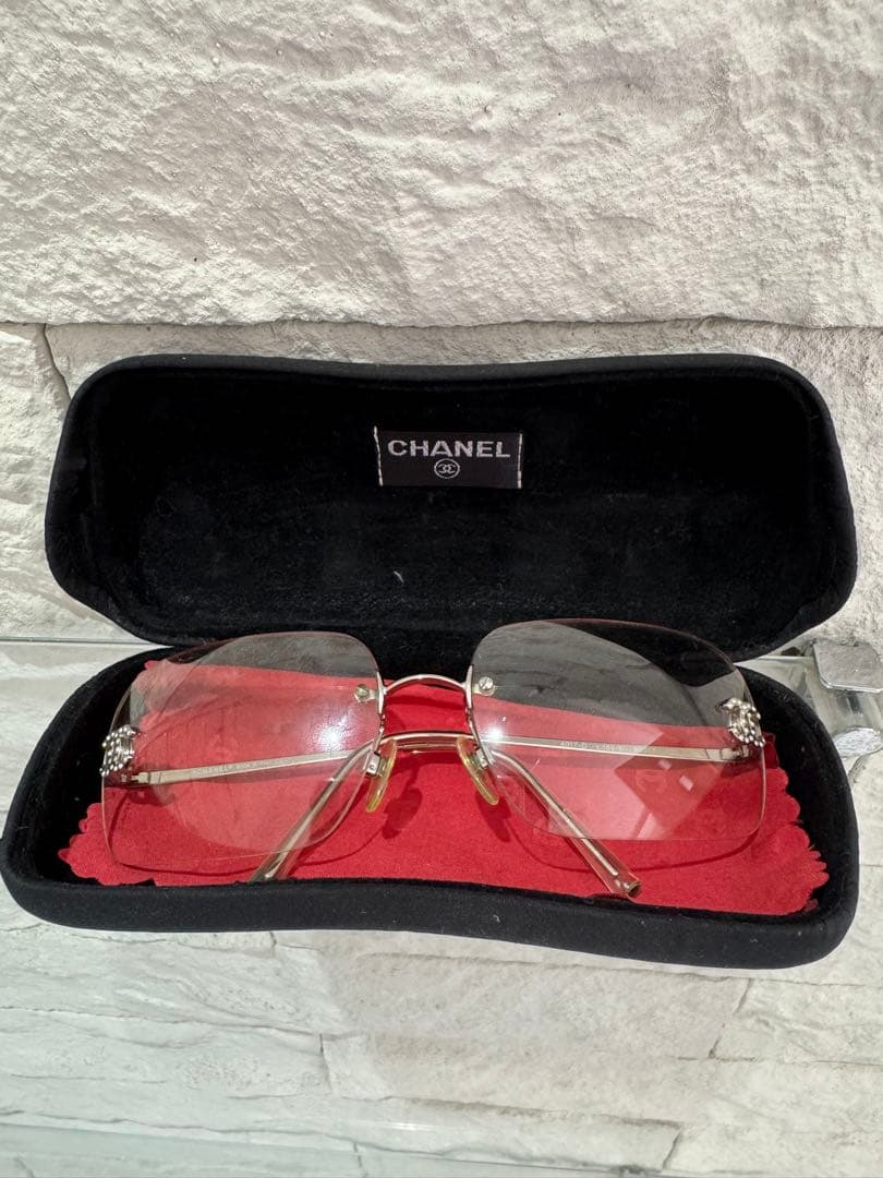 CHANEL シャネル ココマーク リムレス サングラス シルバー