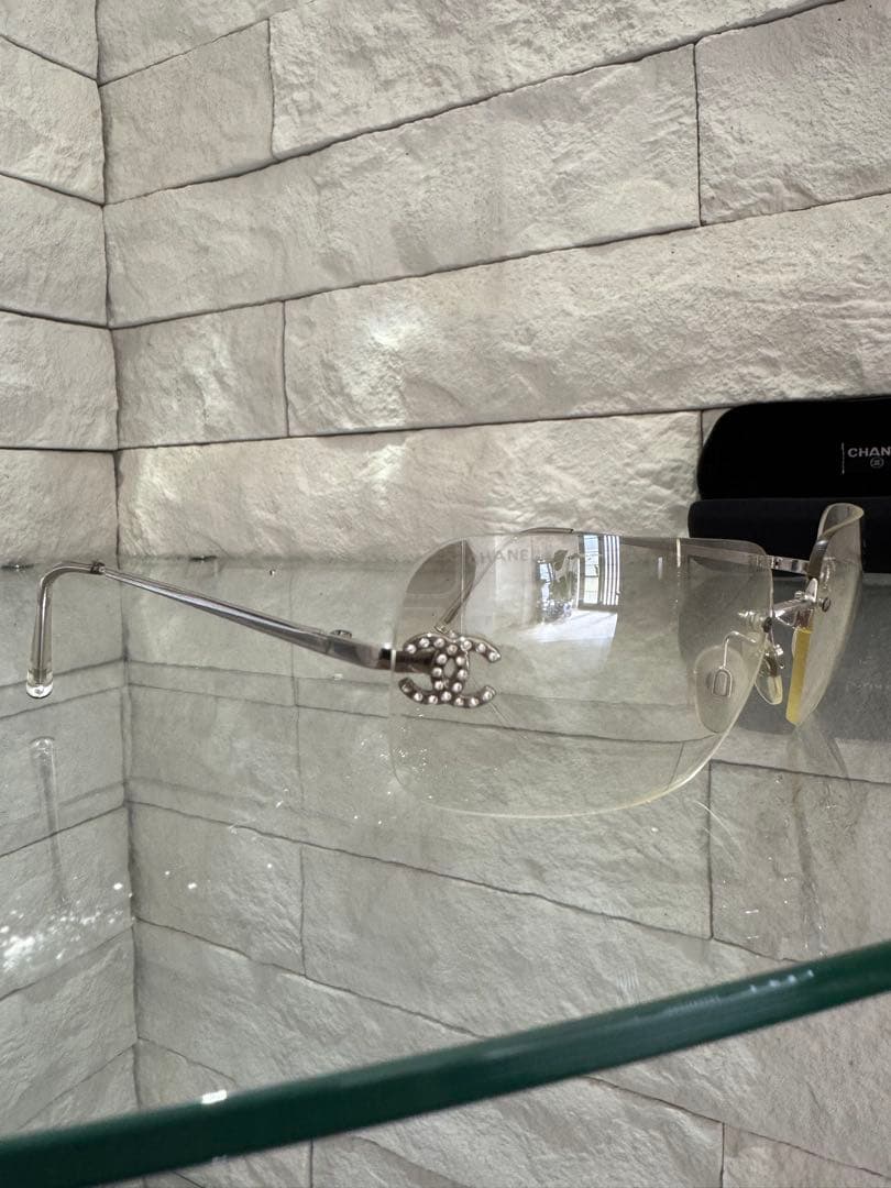 CHANEL シャネル ココマーク リムレス サングラス シルバー