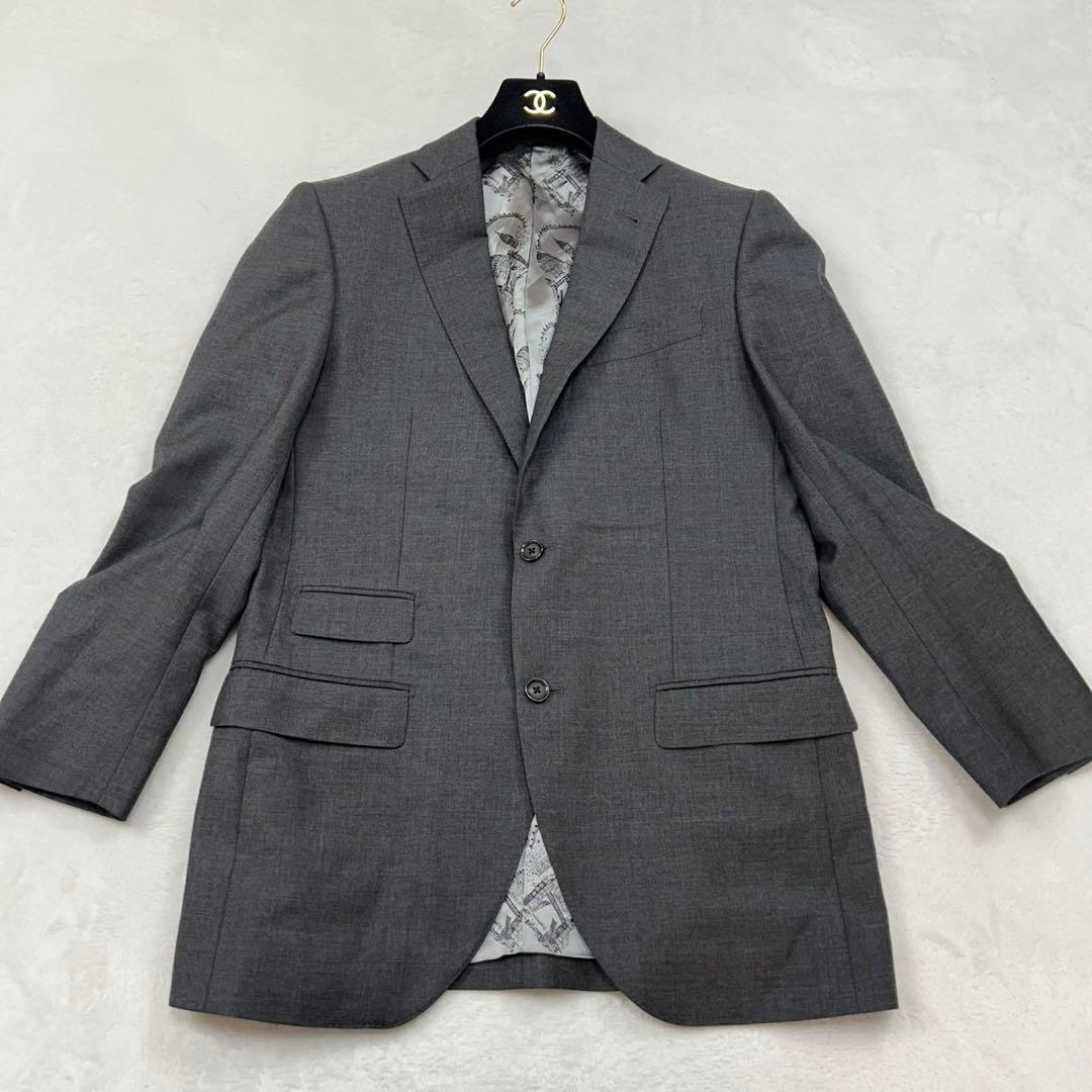 R81 美品 M ハケットロンドン グレー スーツJKT メンズ