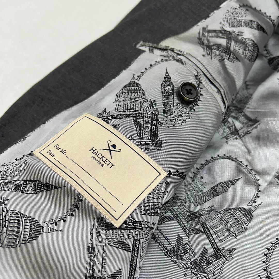 R81 美品 M ハケットロンドン グレー スーツJKT メンズ