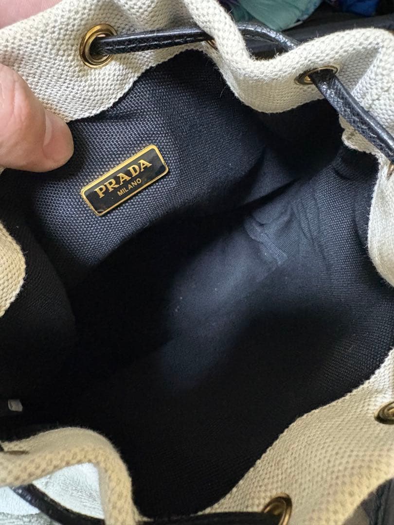 Y*a様 PRADA ドローストリングバッグ ホワイト
