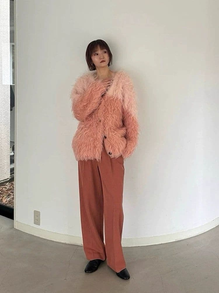 く*る様 CLANE BI COLOR SHAGGY KNIT CARDIGAN