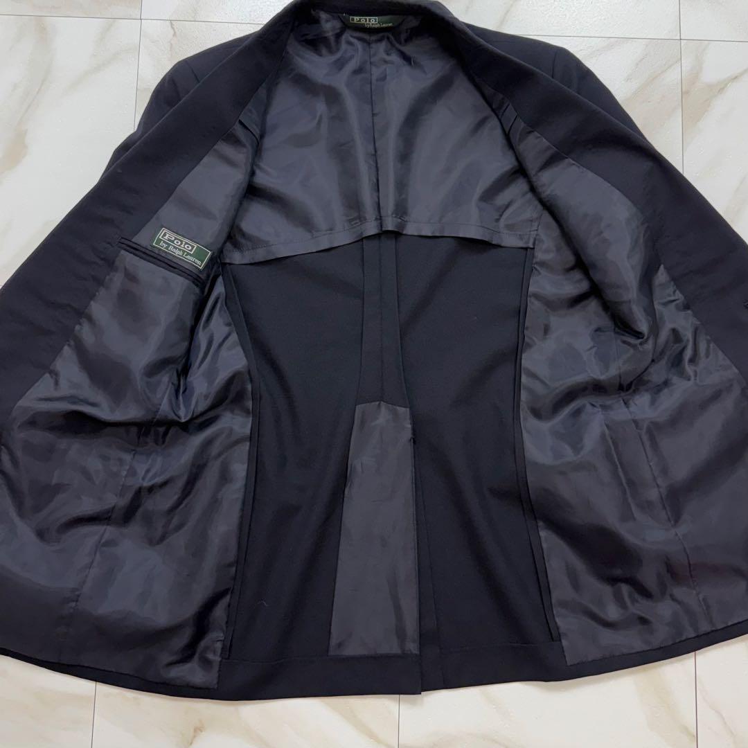 美品✨ポロ ラルフローレン テーラードジャケット 紺ブレ 背抜き