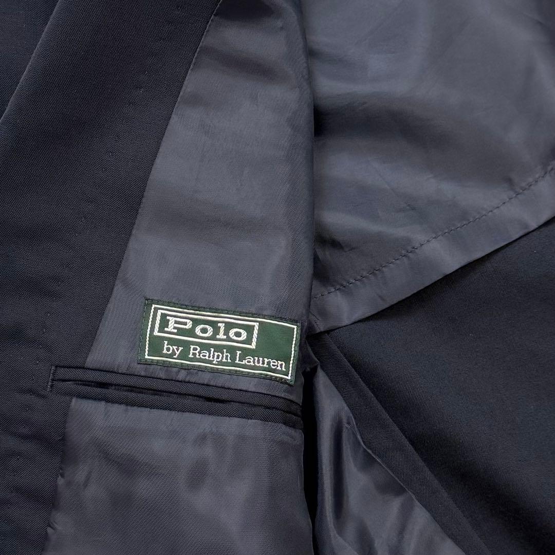 美品✨ポロ ラルフローレン テーラードジャケット 紺ブレ 背抜き
