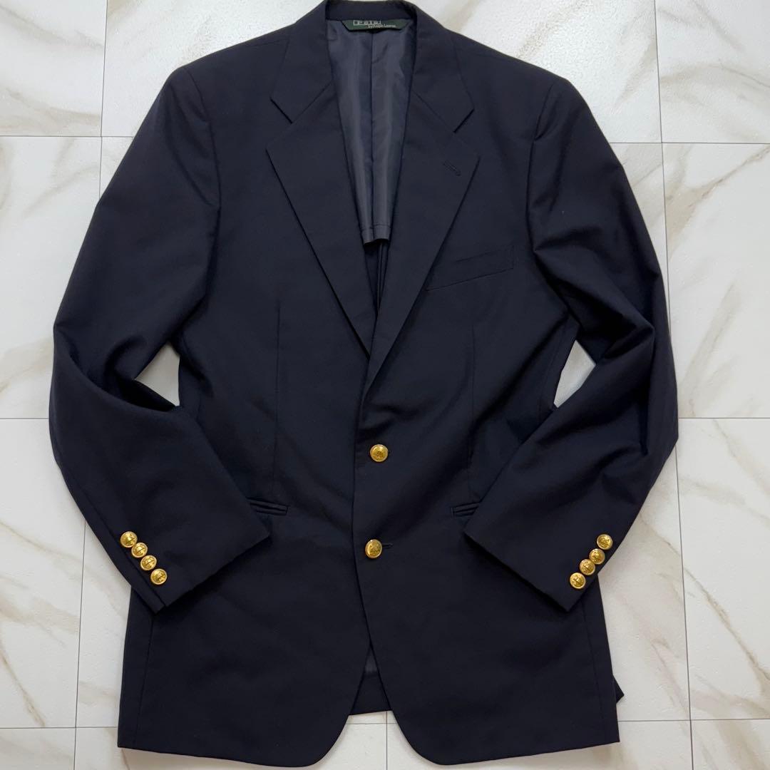 美品✨ポロ ラルフローレン テーラードジャケット 紺ブレ 背抜き