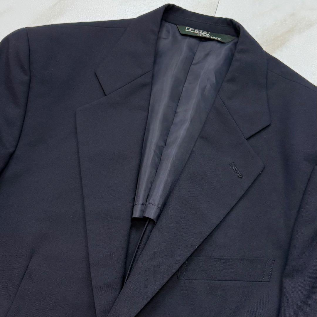 美品✨ポロ ラルフローレン テーラードジャケット 紺ブレ 背抜き