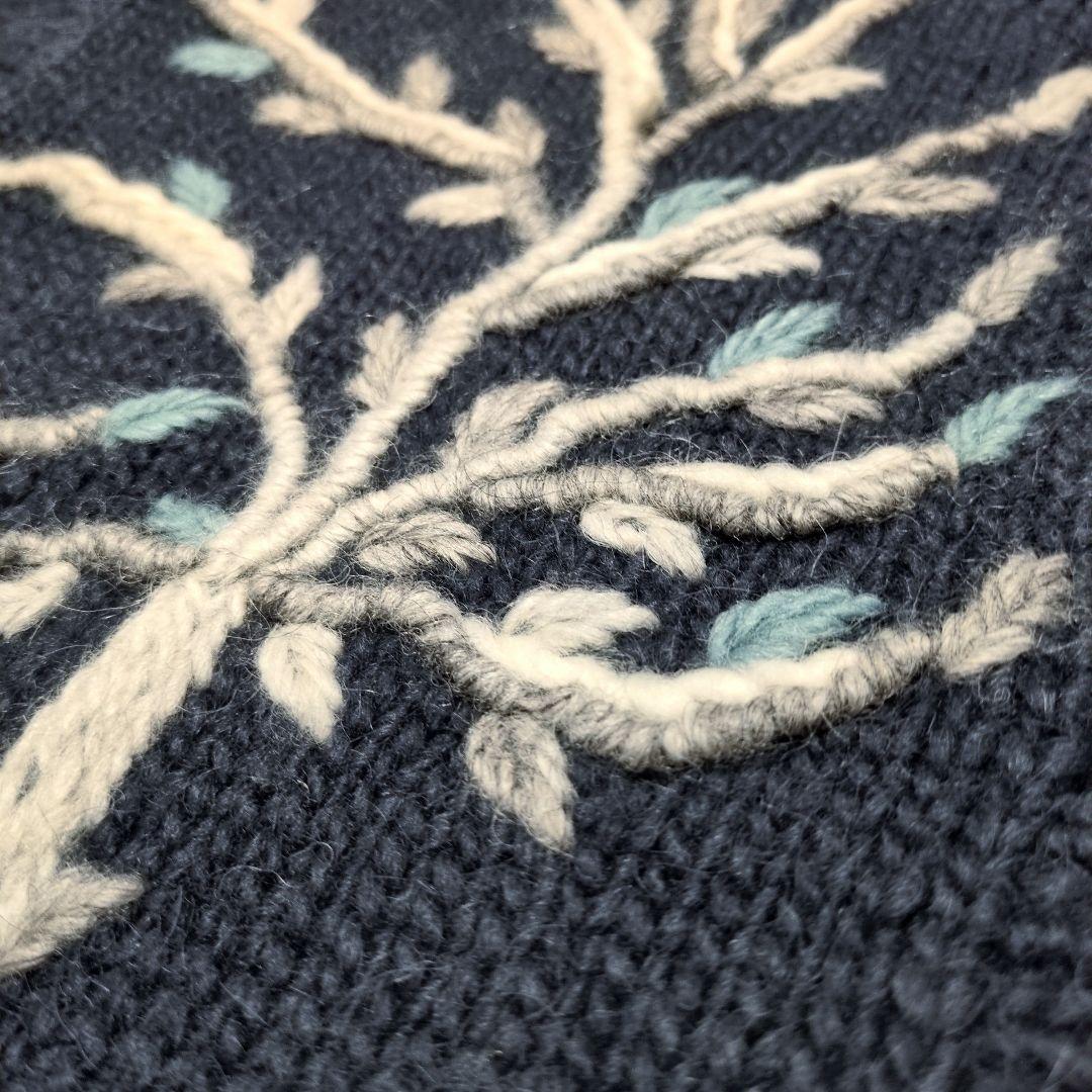 極美品 東欧製 シロゴイノ うさぎ柄 肉厚 ニット ジャケット ハンドメイド M