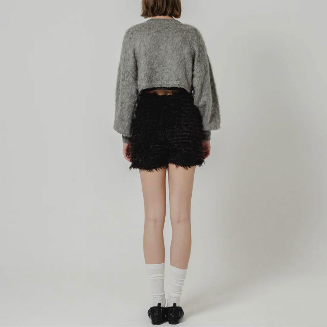 Eaphi FLUFFY SHORT PANTS ニットショートパンツ ブラック