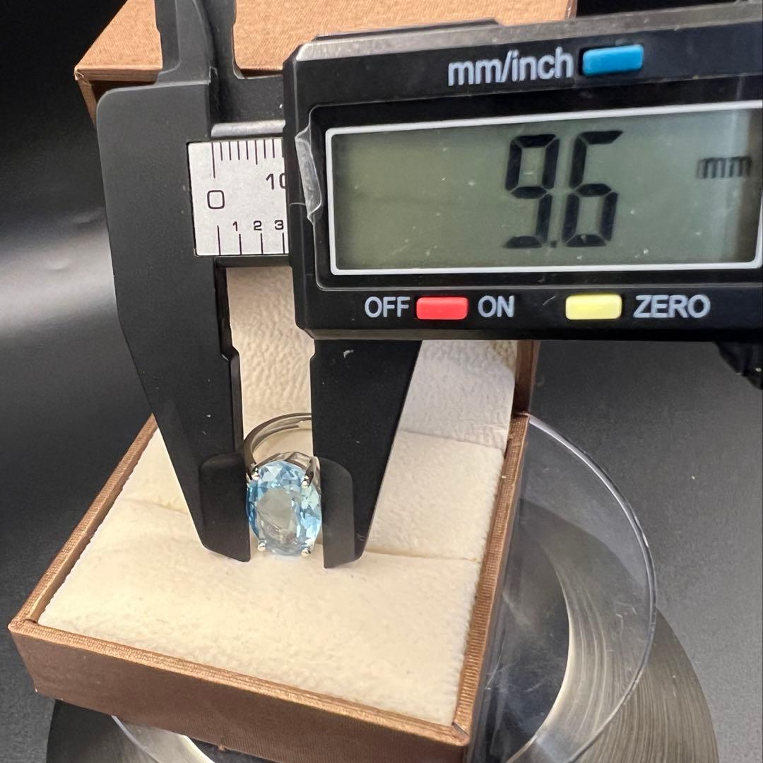 新品天然トパーズスカイブルーのS925使用リング指輪【海外鑑定書付き】10146