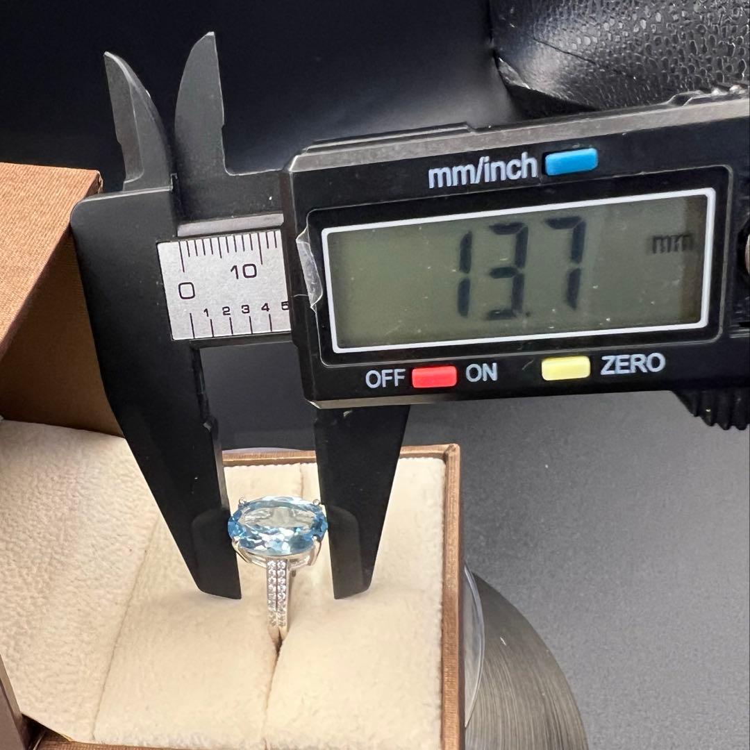 新品天然トパーズスカイブルーのS925使用リング指輪【海外鑑定書付き】10146