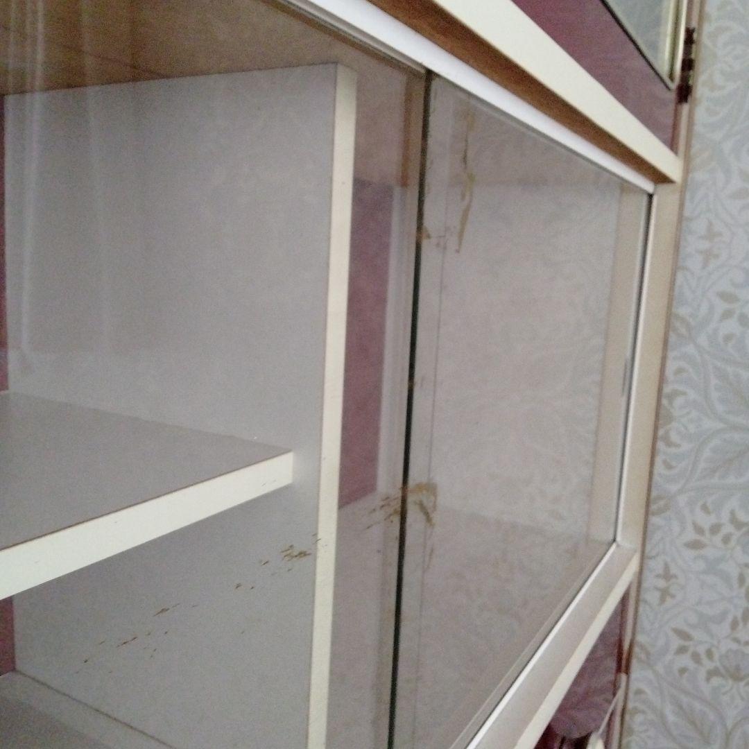 アーチ　食器棚　ワインカラー　昭和レトロ　レトロポップ