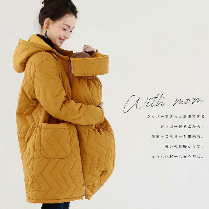 Milk tea　ママコート　キルティング　マタニティ　ダッカー　抱っこ　おんぶ